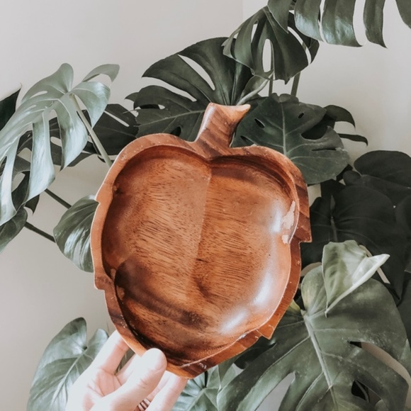 Other - Wooden Leaf Decorative Dish
